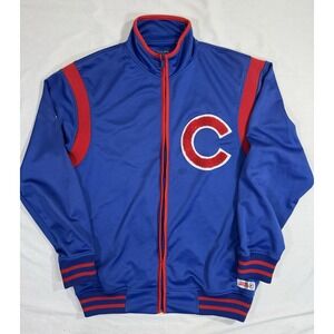 Stitches MLB Chicago Cubs Baseball Zip Up Track/Varsity Jacket Men Medium Blue